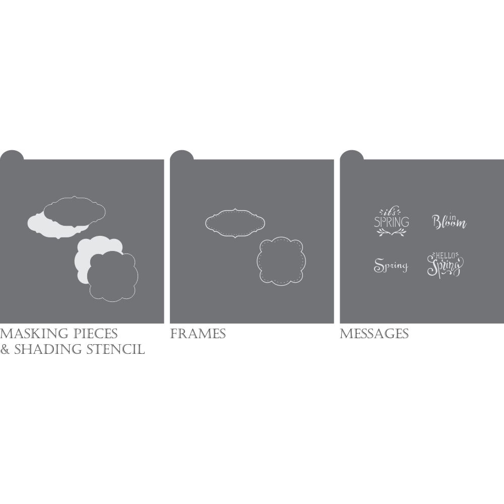 Julia Usher's In Bloom Dynamic Duos Message and Frame Cookie Stencil Set