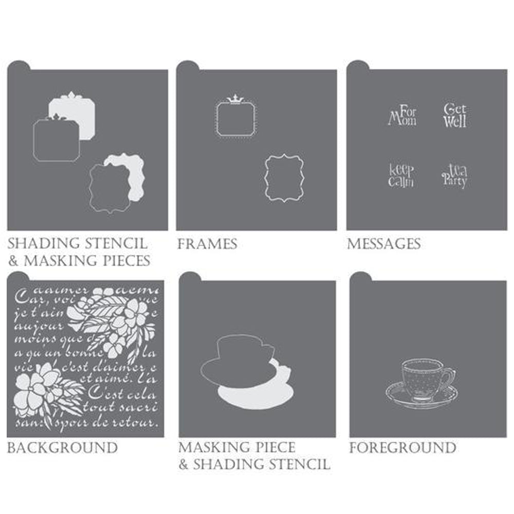 Vintage Tea Dynamic Duos Cookie Stencil Set