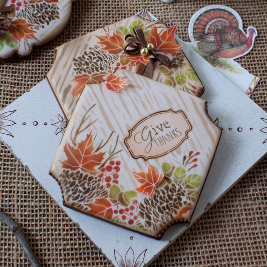 Thankful Grateful Blessed Thanksgiving Cookie