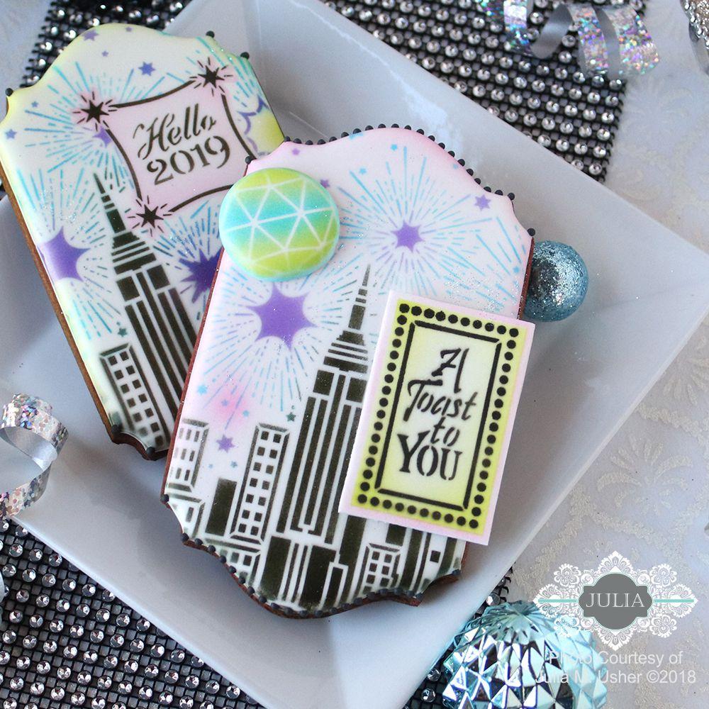 Ring in the New Year Dynamic Duos Messages Cookie Stencil Set