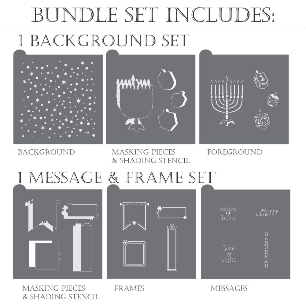 Happy Hanukkah Dynamic Duos Cookie Stencil Set