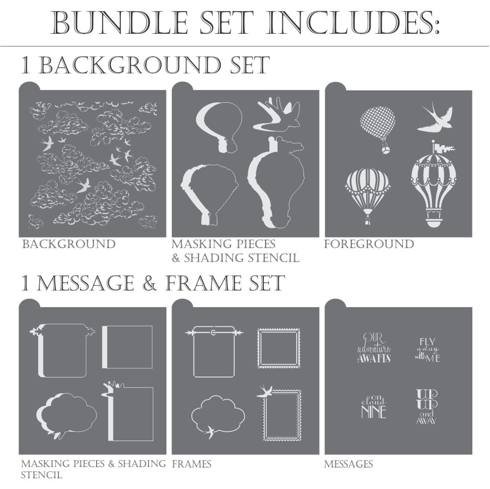 Up Up and Away Dynamic Duos Cookie Stencil Set