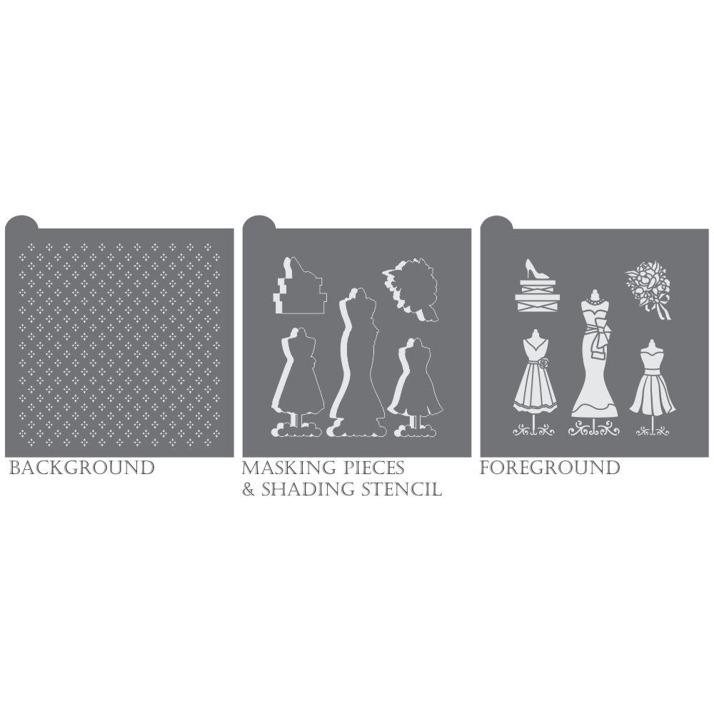 Bridal Party Background Cookie Stencil set by Julia Usher