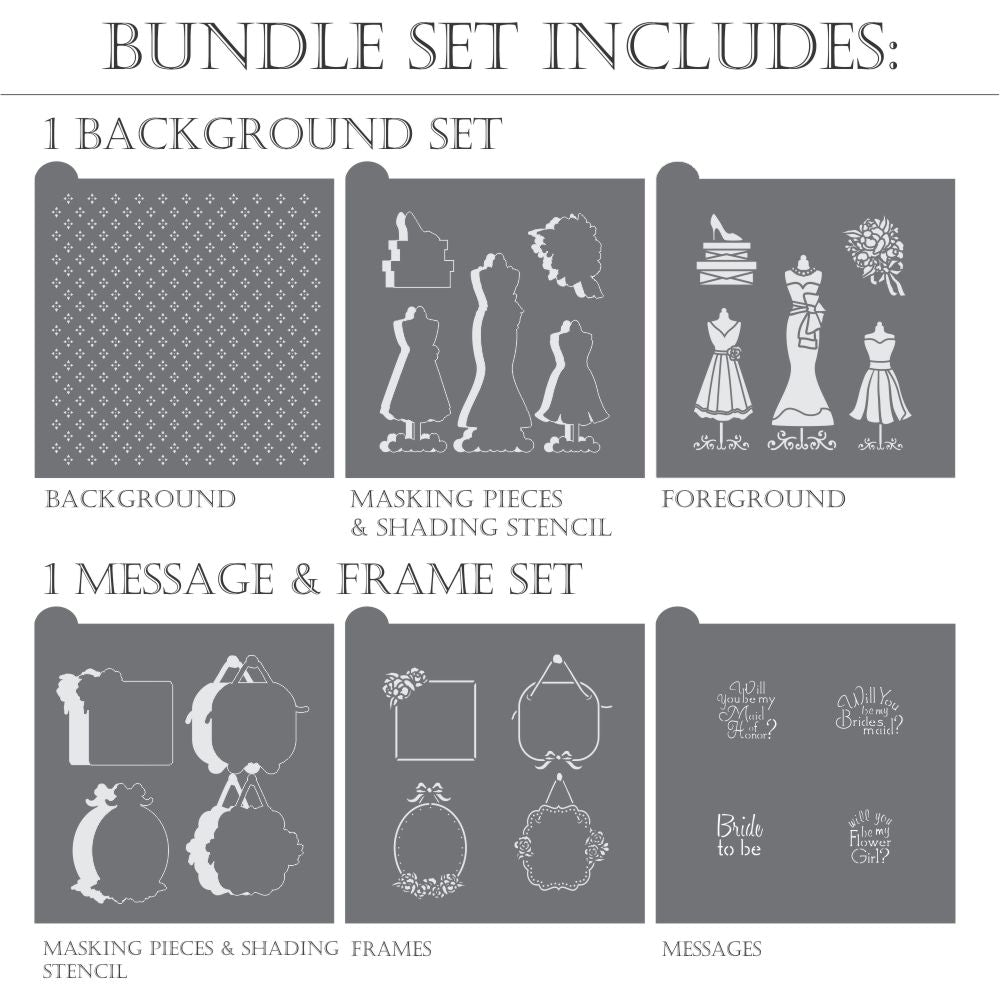 Bridal Party Dynamic Duos Bundled cookie stencil set
