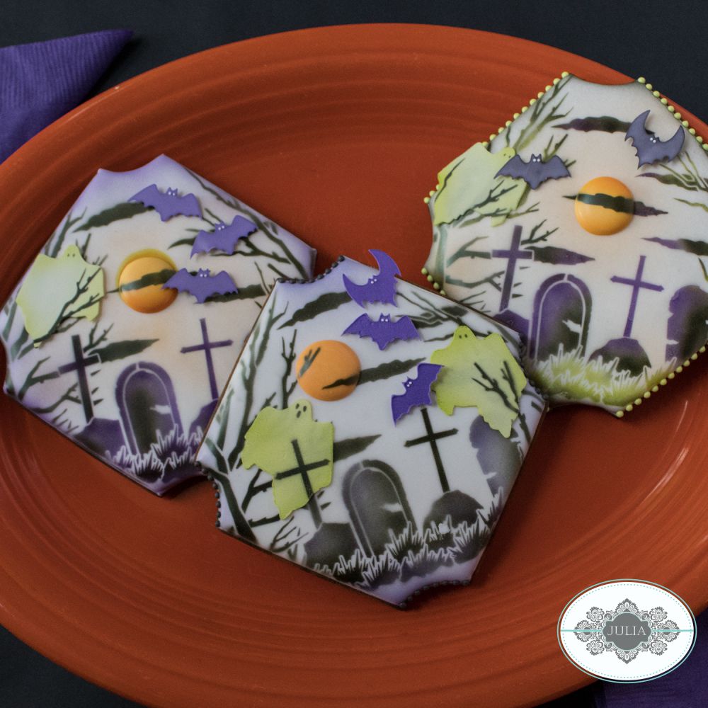 Graveyard decorated cookies by Julia Usher