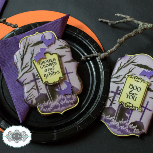 Boo To You decorated Halloween cookies by Julia Usher