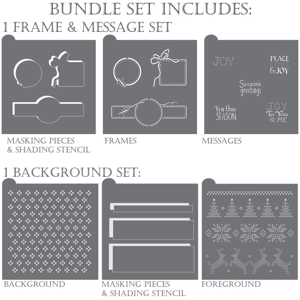 Peace Love and Joy Dynamic Duos Cookie Stencil Set