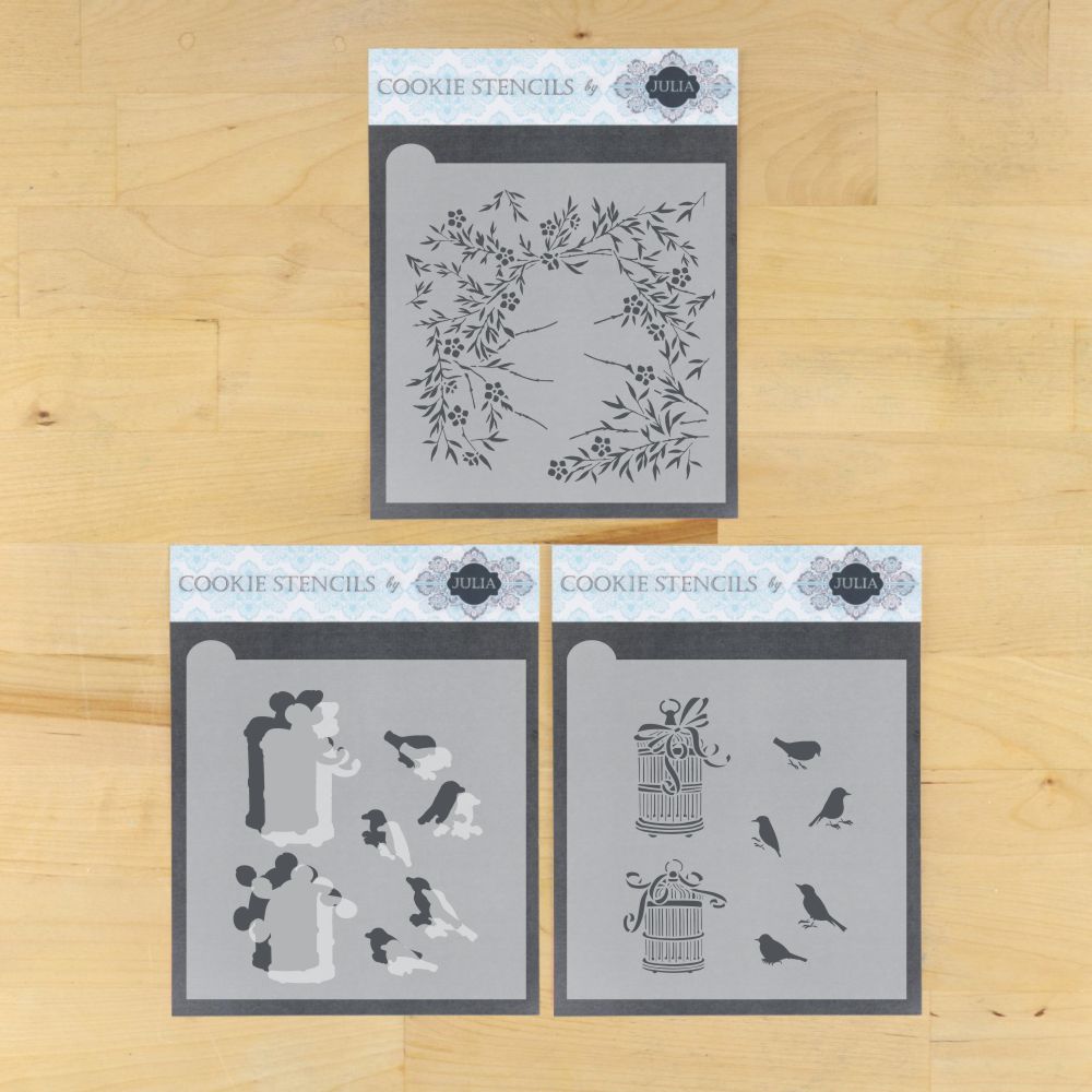 Song of Spring Dynamic Duos Background Cookie Stencil Set