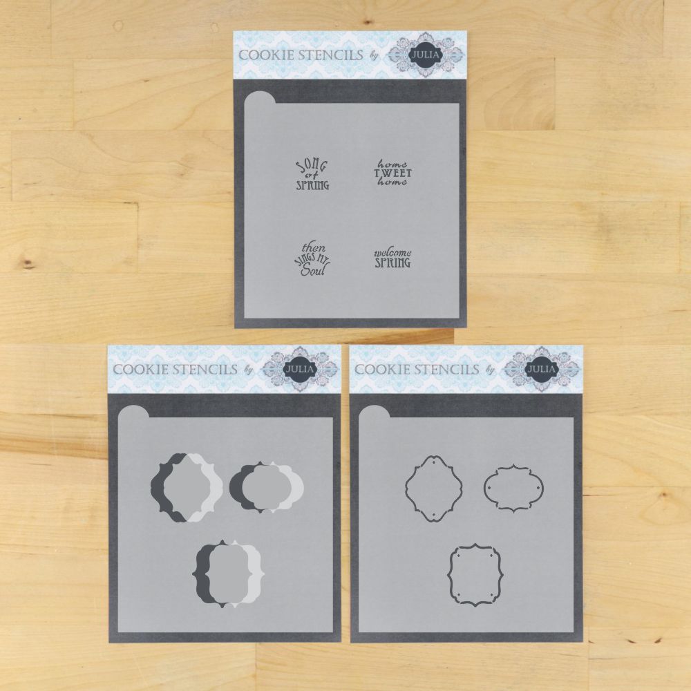 Song of Spring Dynamic Duos Message and Frame Cookie Stencil Set