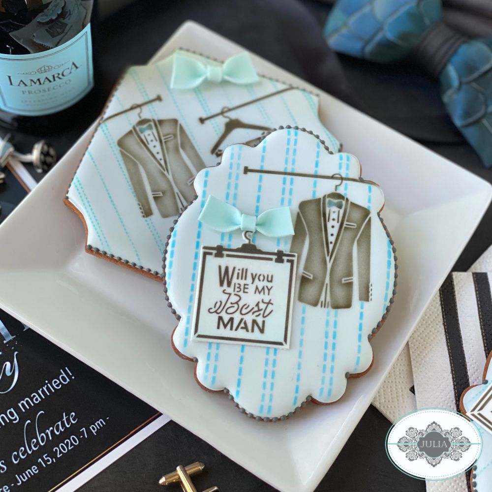 Groomsman Dynamic Duos Cookie Stencil Set