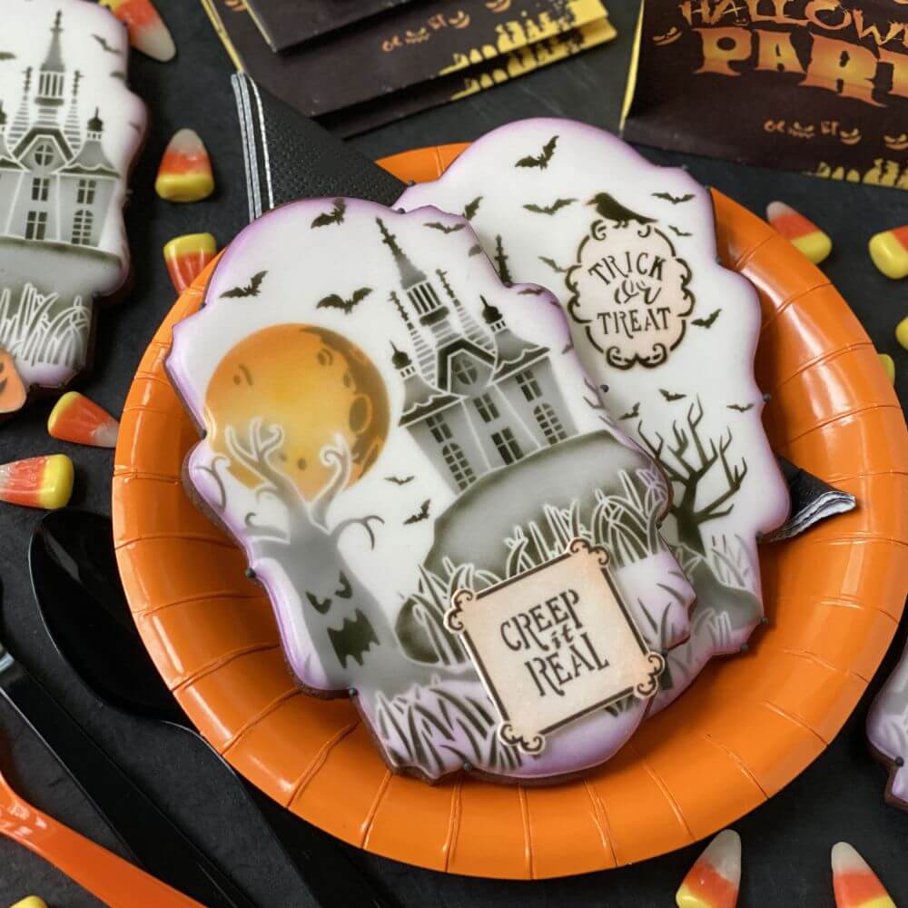 A Haunting We Will Go Decorated Halloween Cookies by Julia Usher