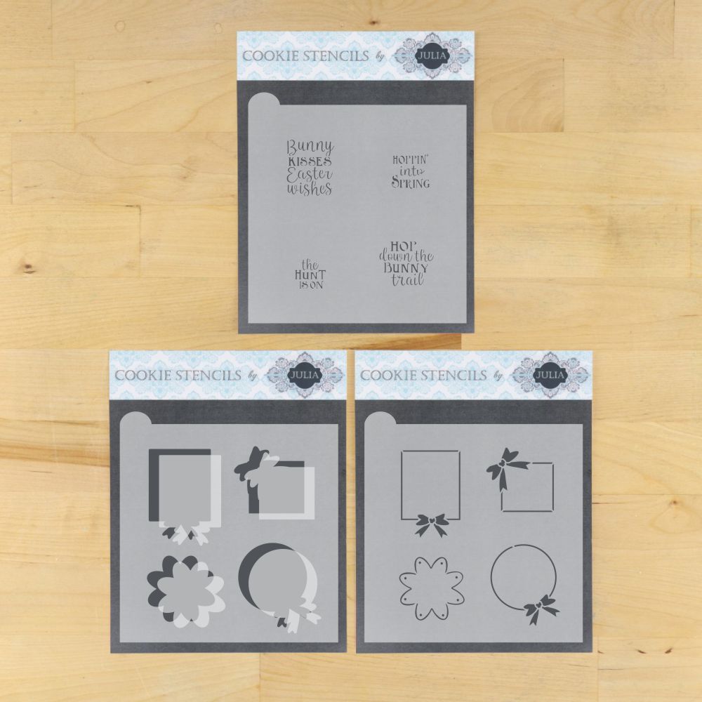 Hopping Into Spring Dynamic Duos Message and Frame Cookie Stencil Set