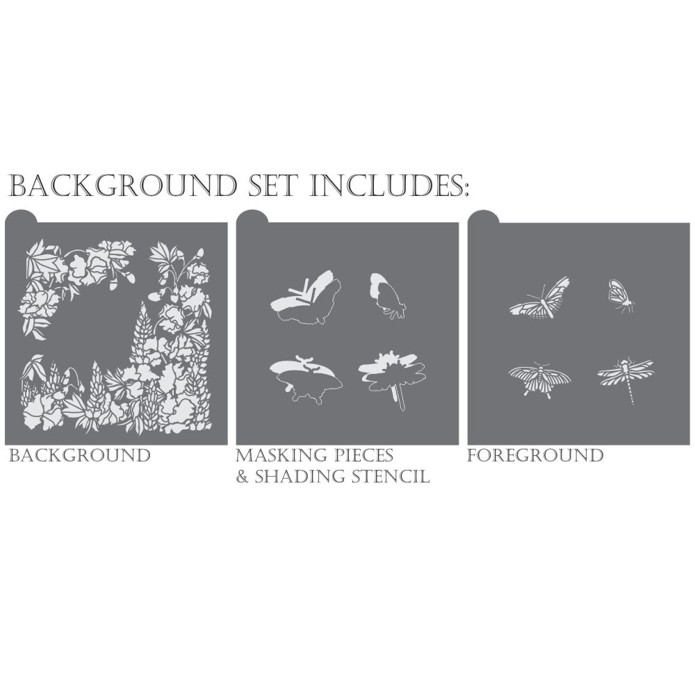 Pretty as a flower dynamic duos background cookie stencil set by Julia Usher