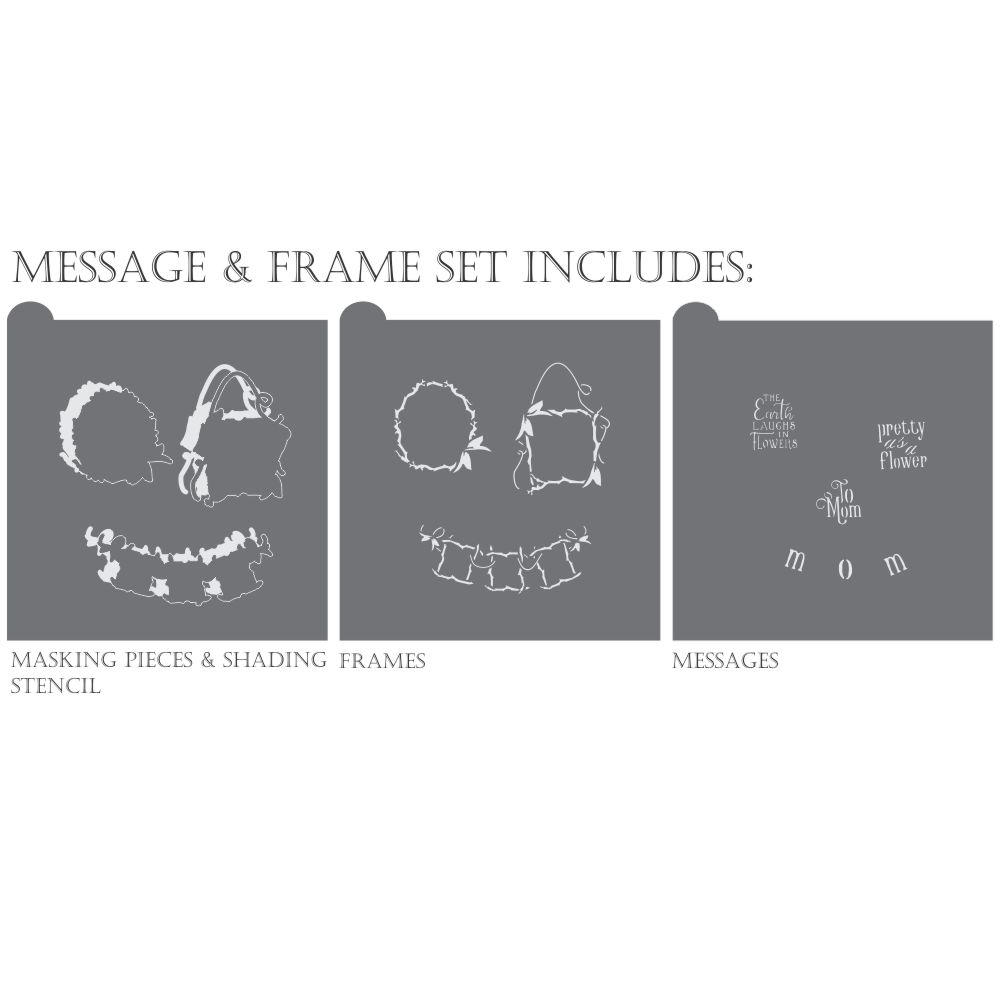 Pretty as a flower dynamic duos message and frame cookie stencil set by Julia Usher