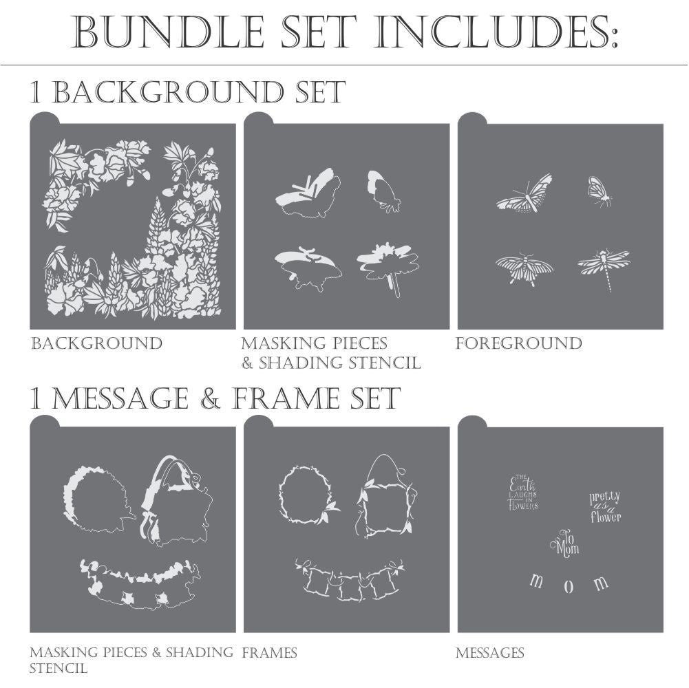 Pretty as a flower dynamic duos bundled cookie stencil set by Julia Usher