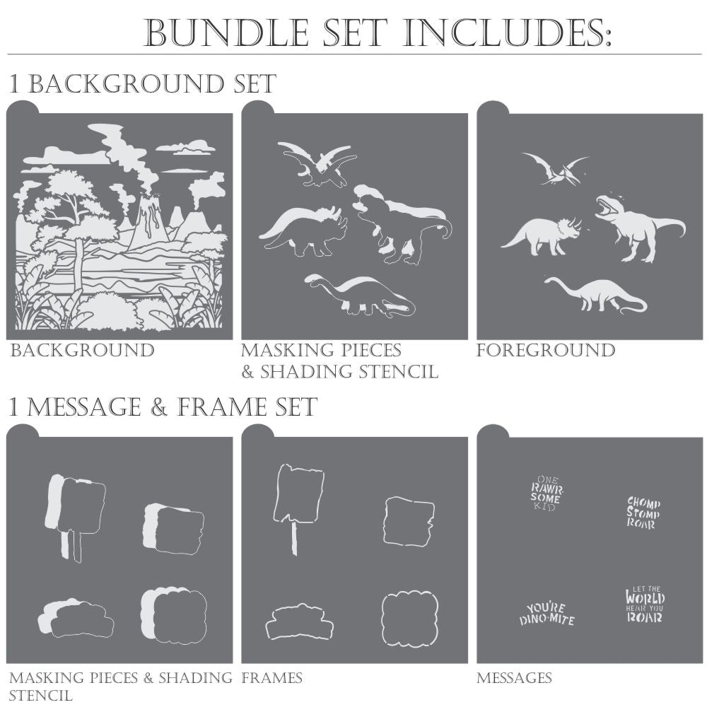 Chomp Stomp Roar Dynamic Duos Cookie Stencil Set