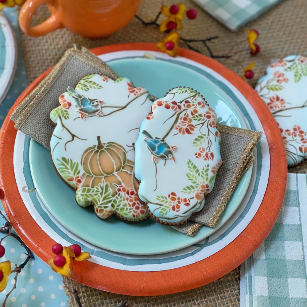 Birds and Bittersweet Dynamic Duos Fall Cookie Stencil Set