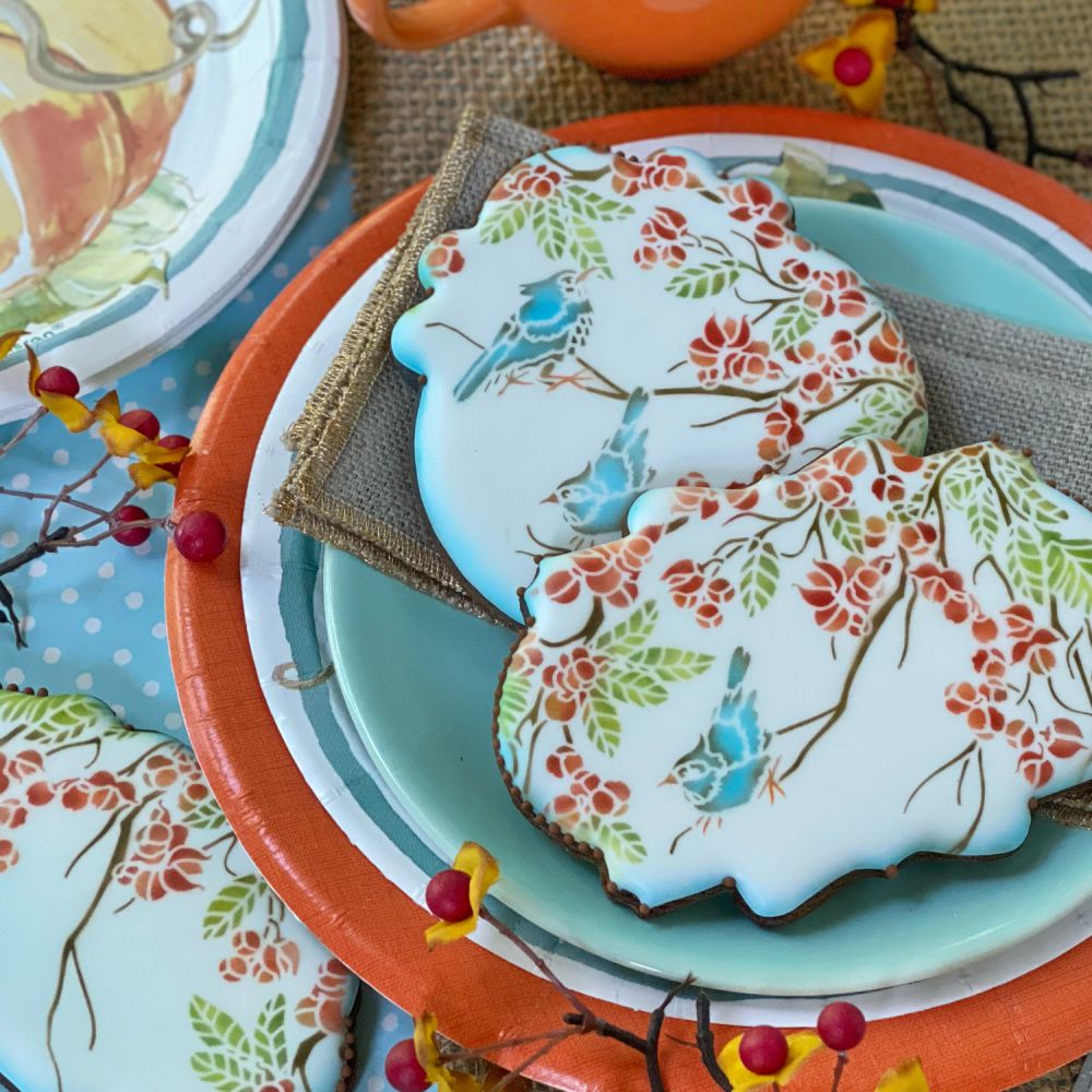 Birds and Bittersweet Dynamic Duos Fall Cookie Stencil Set