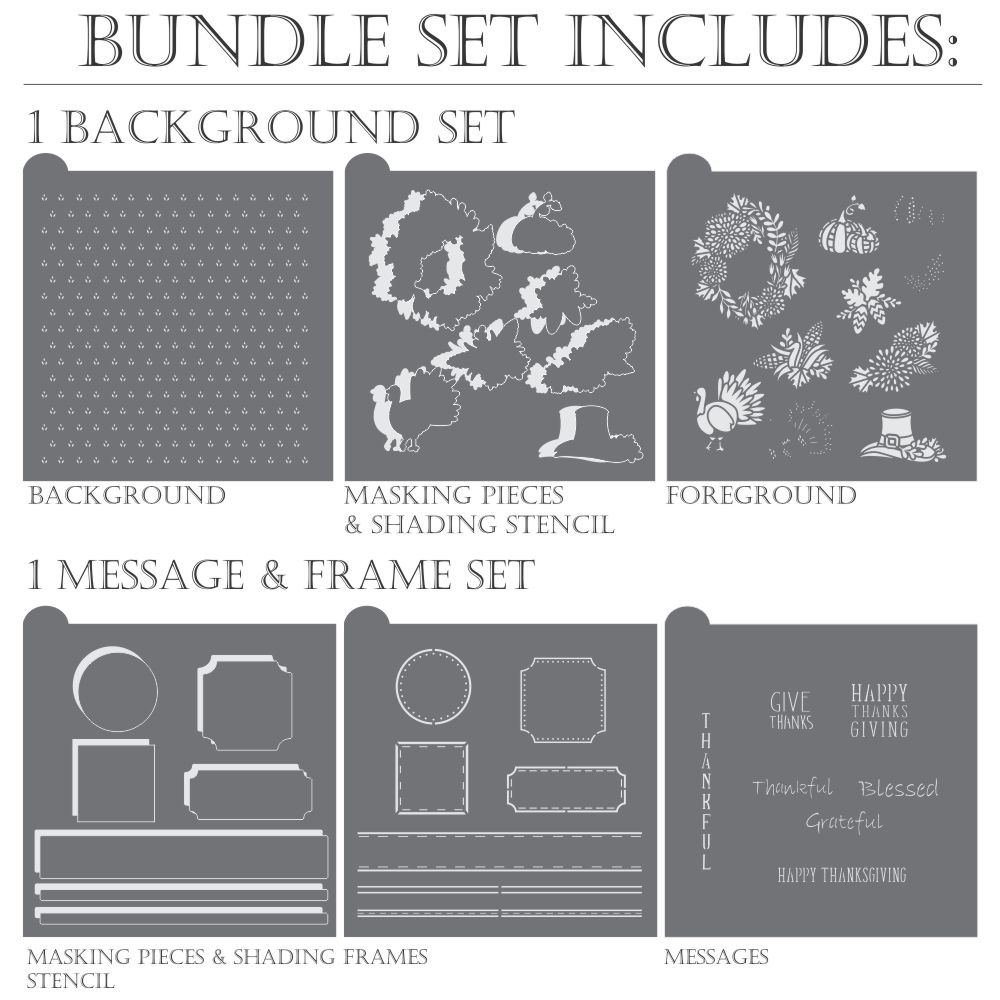 Thanksgiving Place Card Dynamic Duos Cookie Stencil Set