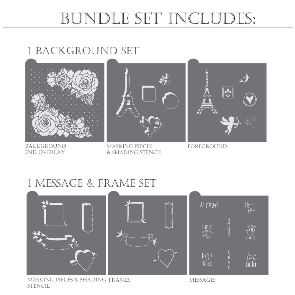 From Paris With Love Dynamic Duos Cookie Stencil Set