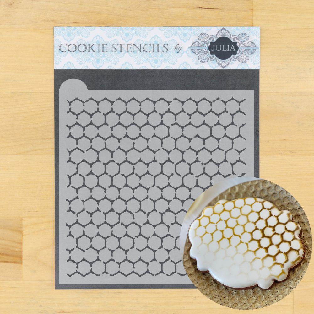 Vintage Style Honeycomb Cookie Stencil
