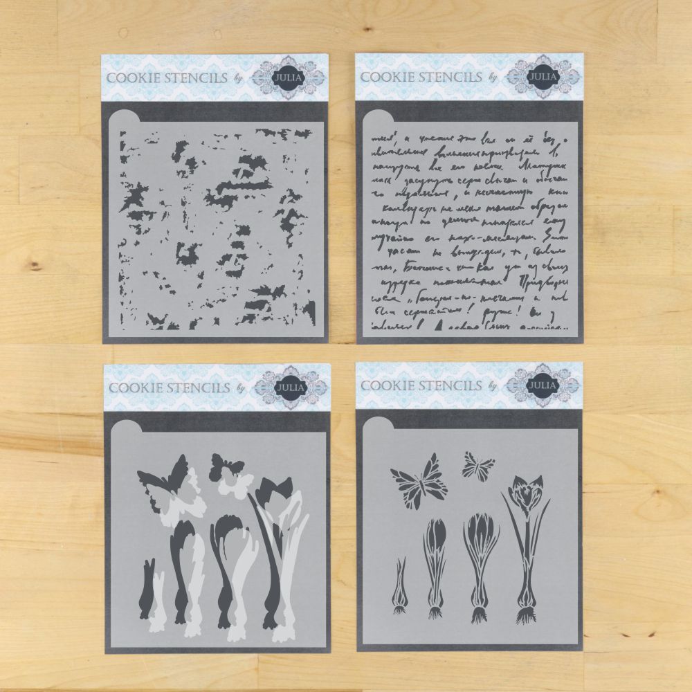 Vintage Bulbs Dynamic Duos Background Cookie Stencil Set