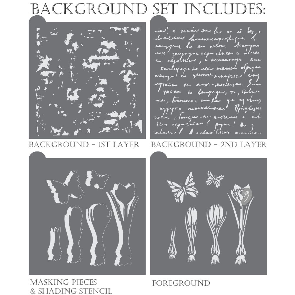 Vintage Bulbs Dynamic Duos Background Cookie Stencil Set