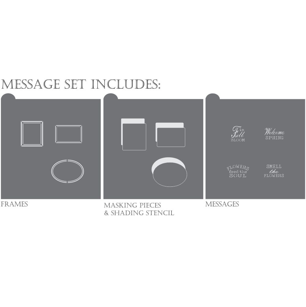 Vintage Bulbs Dynamic Duos Message and Frame  Cookie Stencil Set