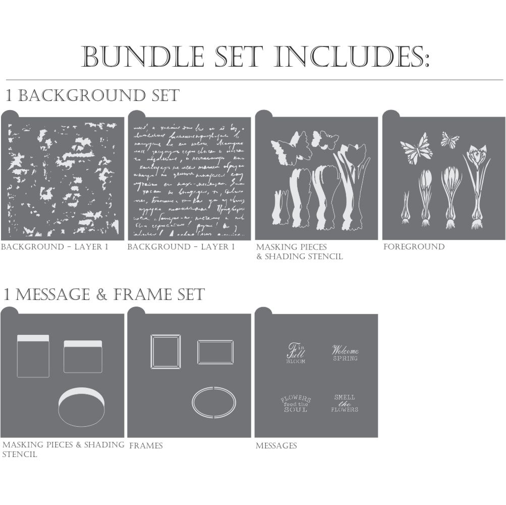 Vintage Bulbs Dynamic Duos Bundled Cookie Stencil Set