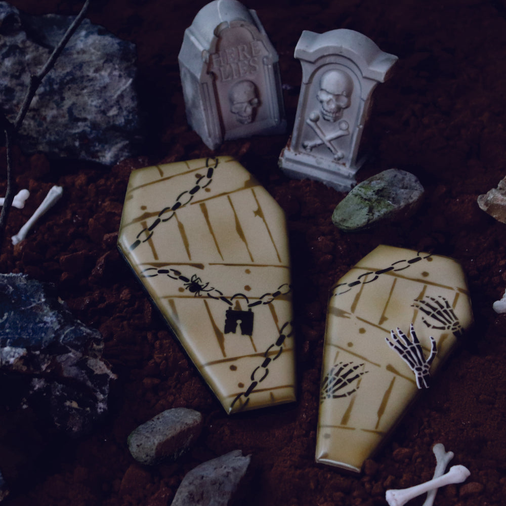 Halloween Coffin and Skeleton Cookies