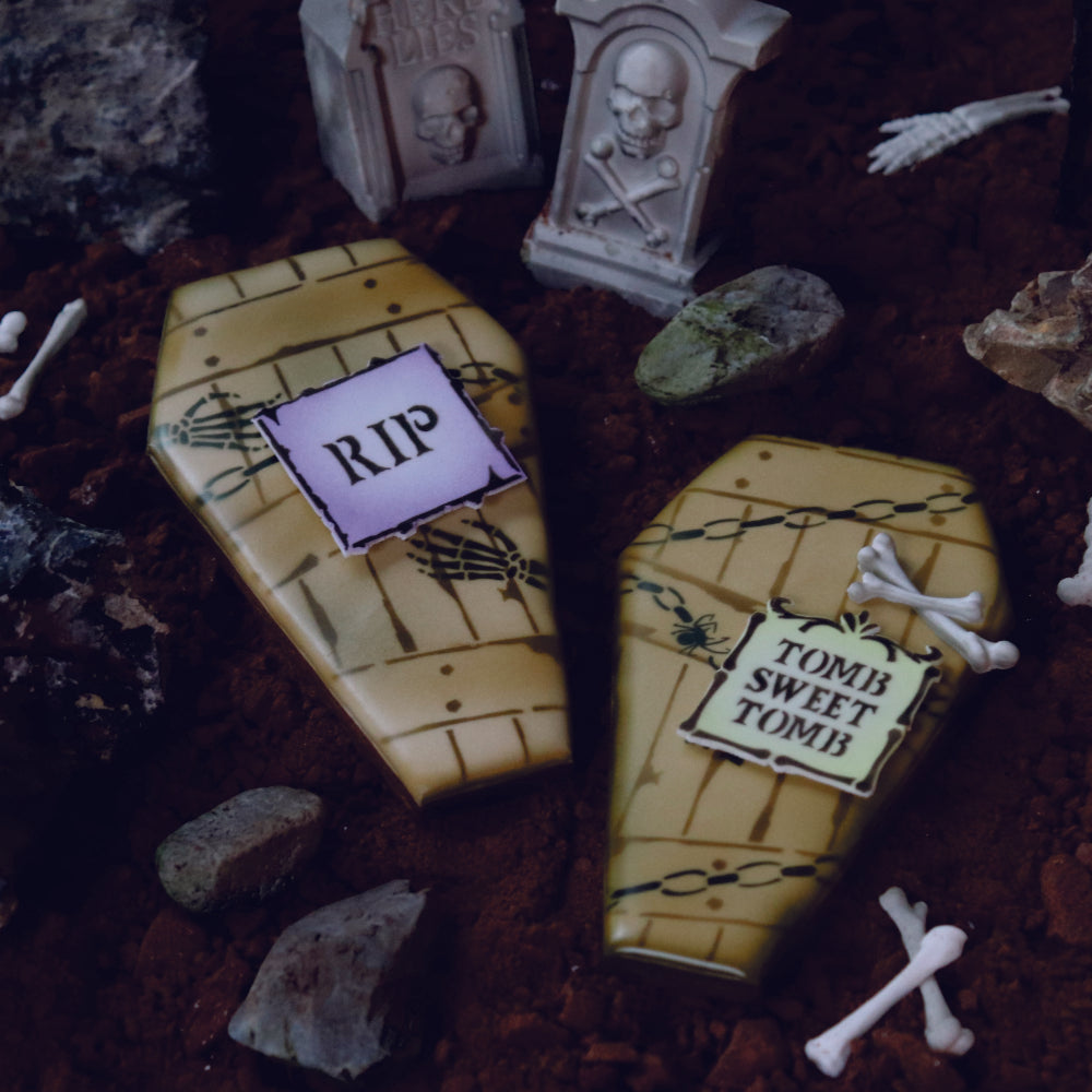 Halloween Coffin and Skeleton Cookies