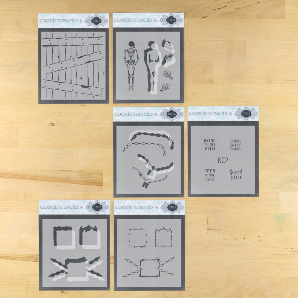 Halloween Coffin & Skeleton Dynamic Duos Cookie Stencil Set