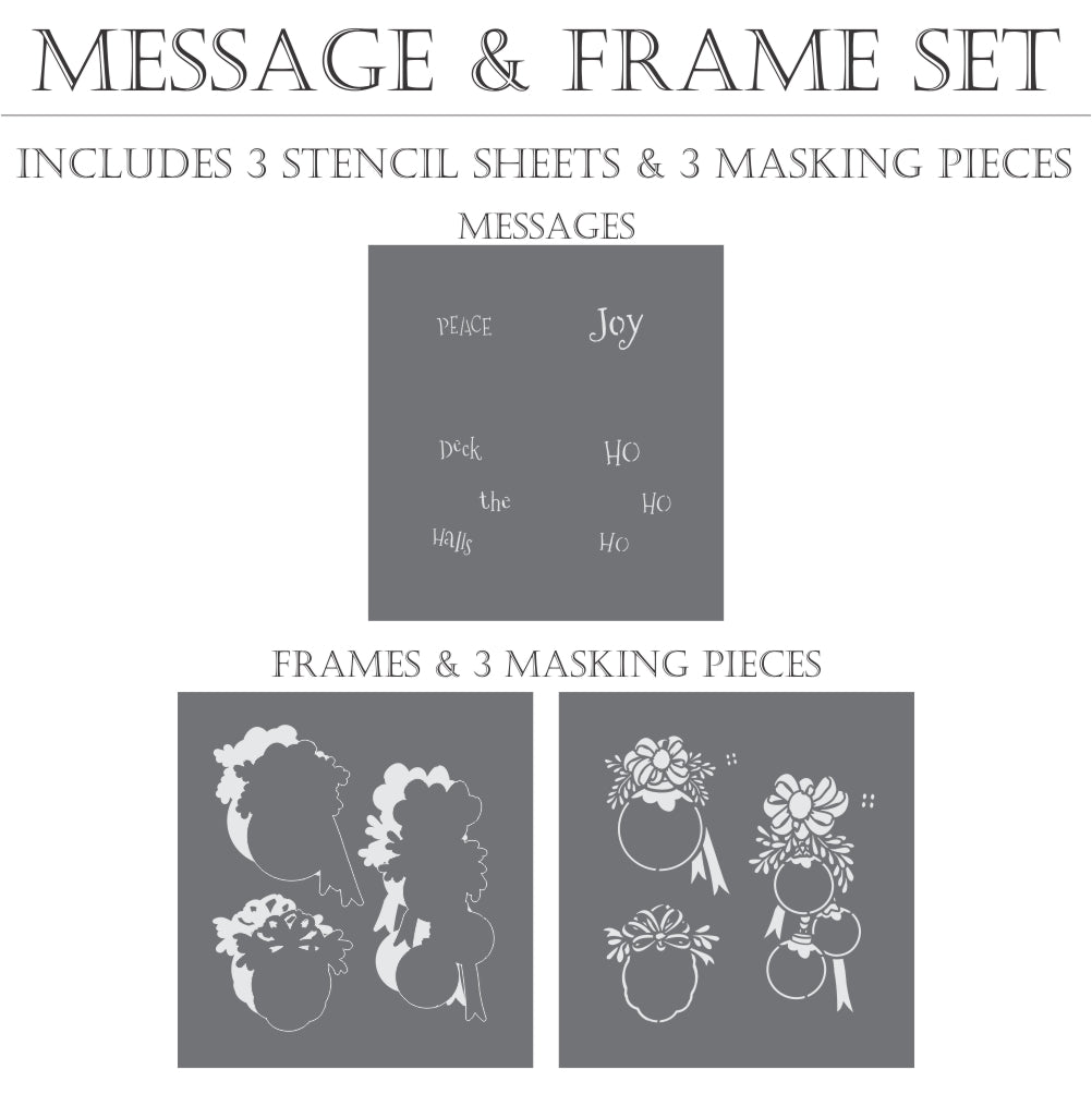 Christmas Stocking Dynamic Duos Message and Frame Cookie Stencil Set