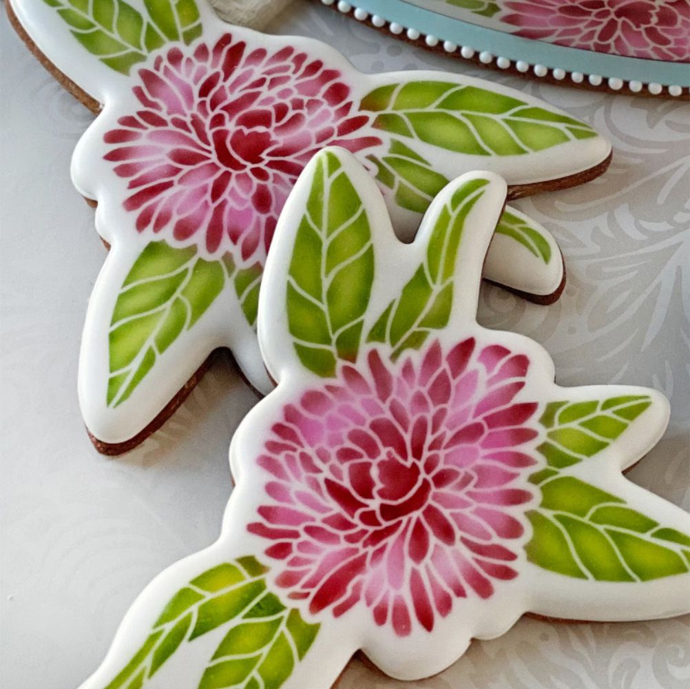 Chrysanthemum Cookie Stencil With Matching Cookie Cutter From Julia Usher