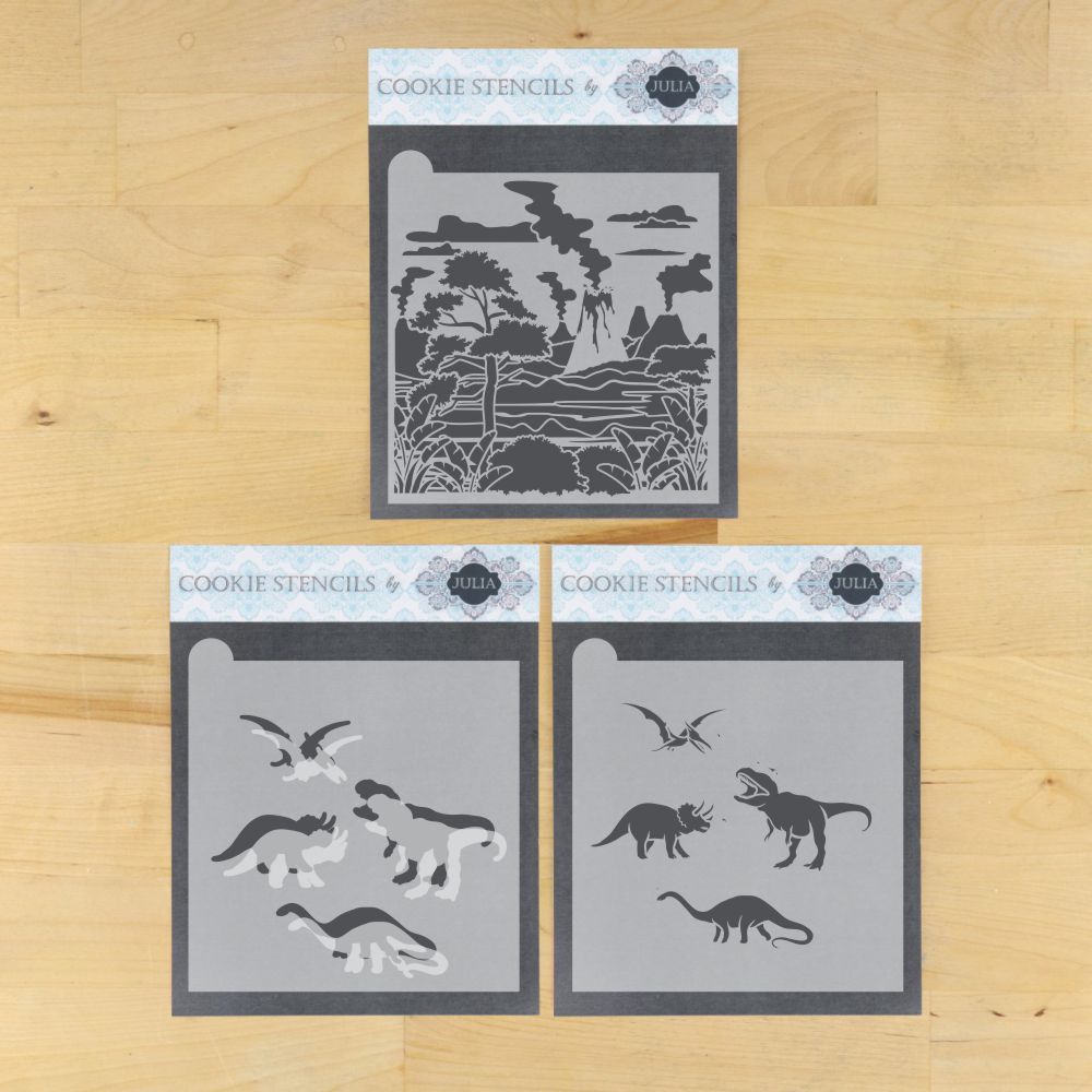 Chomp Stomp Roar Dynamic Duos Cookie Stencil Set