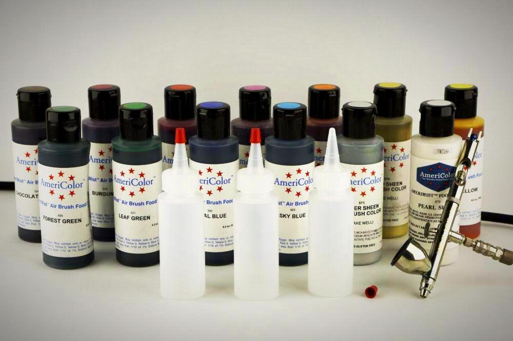 Plastic Bottle with dropper tip pack for airbrush colorants
