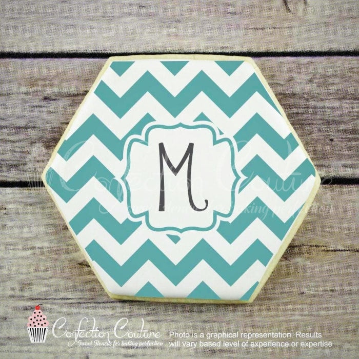 Chevron Monogram Background Cookie Stencil Background