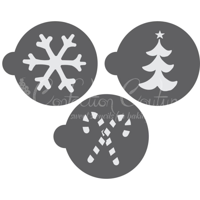 Christmas Round Cookie Stencil 3 Pc Set Round