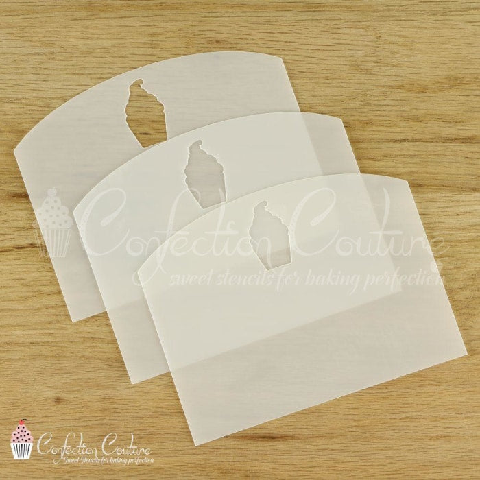 Cookie Stencil Scrapers 3 Pc Set Accessories