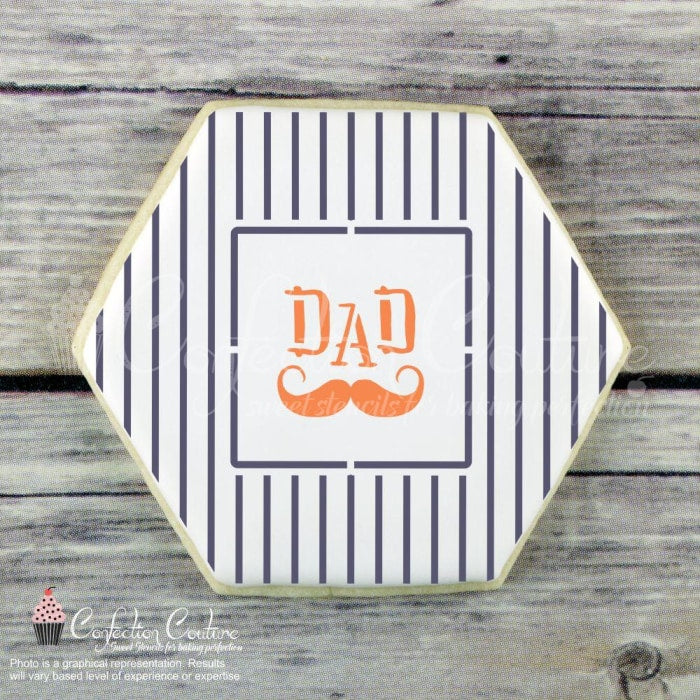 Fathers Day Round Cookie Stencil 3 Piece Set