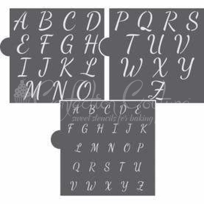 Ganache Alphabet Cookie Stencil Set Alphabet