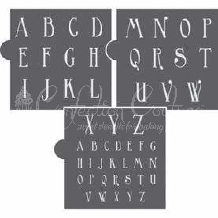 Ginger Snap Alphabet Cookie Stencil Set Alphabet