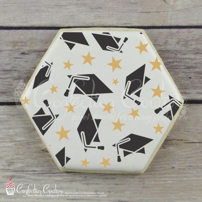 Graduation Background Cookie Stencil 2 Overlay Background