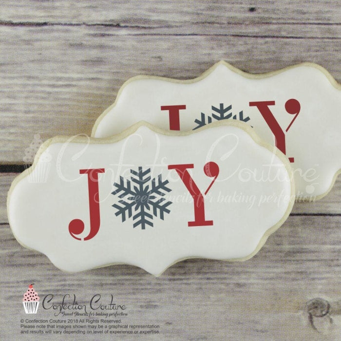 Joy Message Cookie Stencil Words