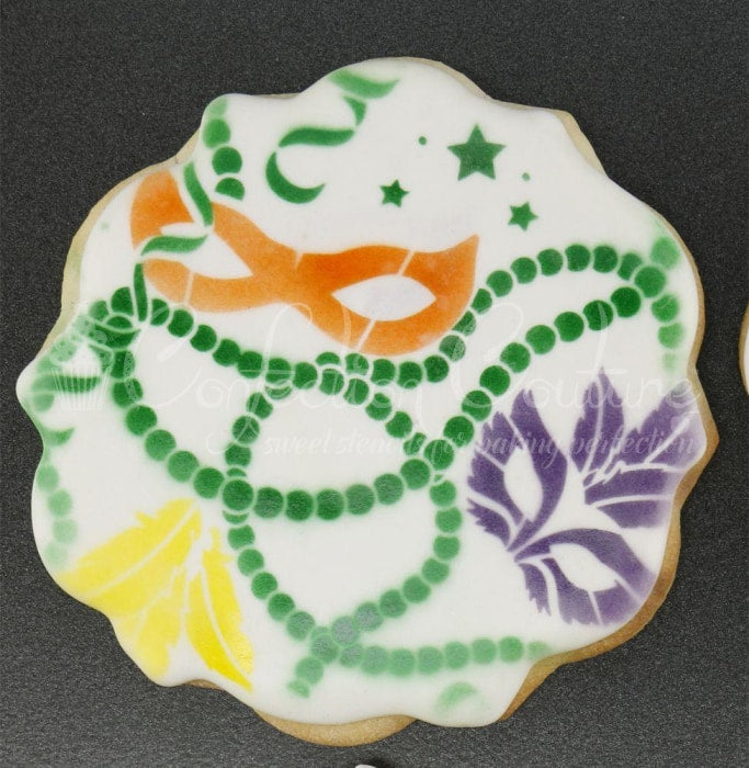 Mardi Gras 2 Overlay Background Cookie Stencil Background