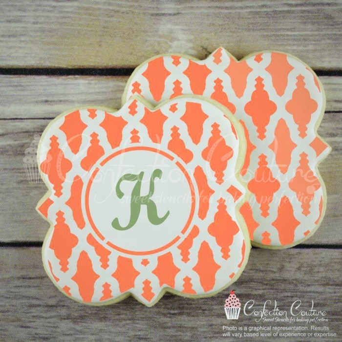 Nador Monogram Background Cookie Stencil Background