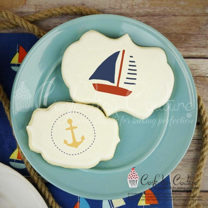 Nautical Round Cookie Stencil 3 Pc Set