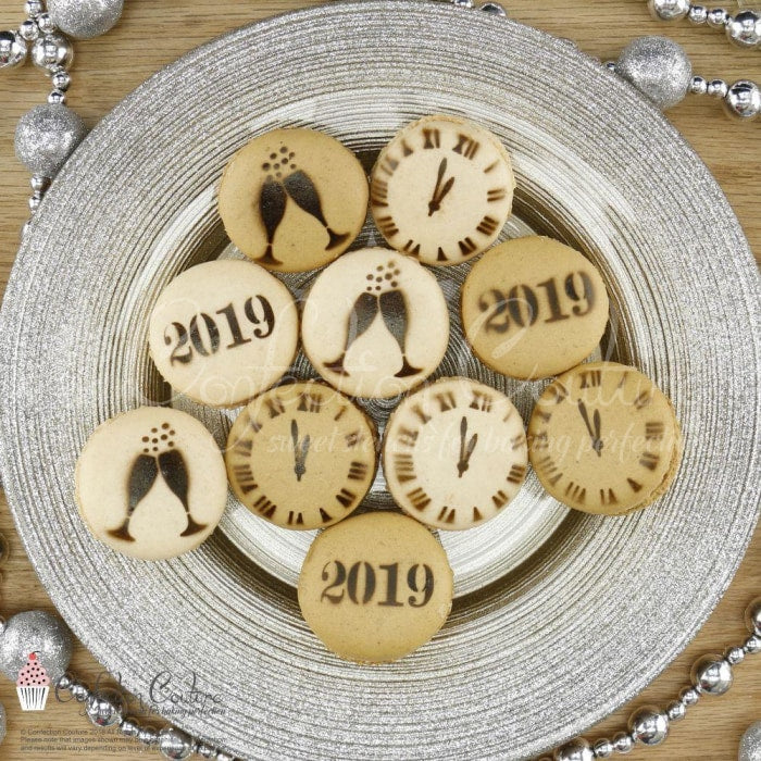 New Years Eve Round Cookie Stencil 3 Pc Set