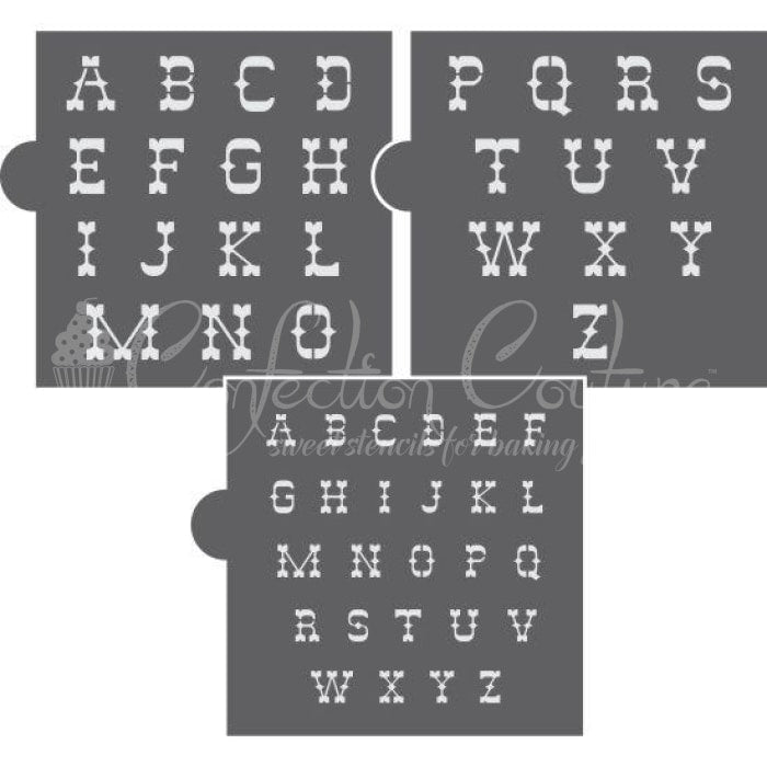 Out West Alphabet Cookie Stencil Set Alphabet