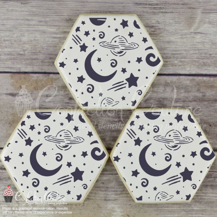 Outer Space Background Cookie Stencil Background